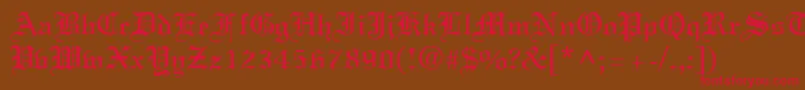 LinustextRegular Font – Red Fonts on Brown Background