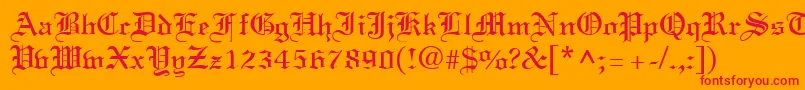 LinustextRegular Font – Red Fonts on Orange Background