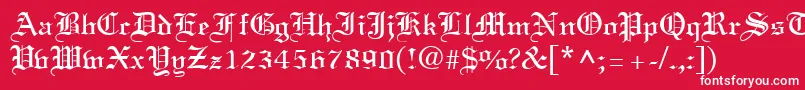 フォントLinustextRegular – 赤い背景に白い文字