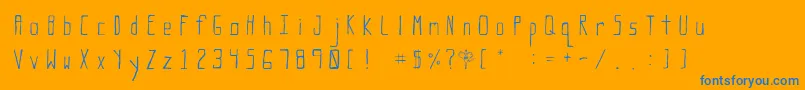 RatScratchTall-Schriftart – Blaue Schriften auf orangefarbenem Hintergrund