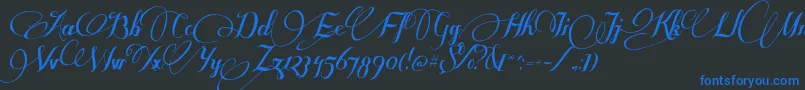 SomeweatzWithSymbols-Schriftart – Blaue Schriften auf schwarzem Hintergrund