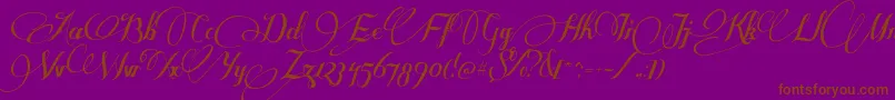 SomeweatzWithSymbols-fontti – ruskeat fontit violetilla taustalla