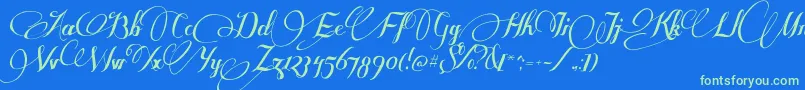 SomeweatzWithSymbols Font – Green Fonts on Blue Background