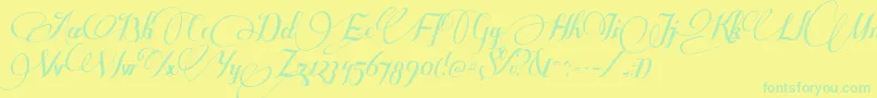 SomeweatzWithSymbols-Schriftart – Grüne Schriften auf gelbem Hintergrund