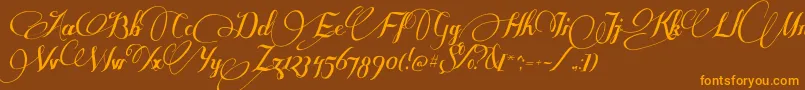 SomeweatzWithSymbols-Schriftart – Orangefarbene Schriften auf braunem Hintergrund