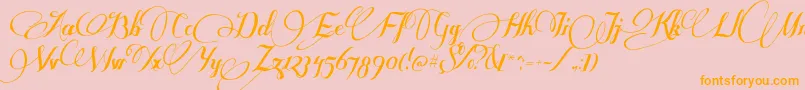 Fonte SomeweatzWithSymbols – fontes laranjas em um fundo rosa