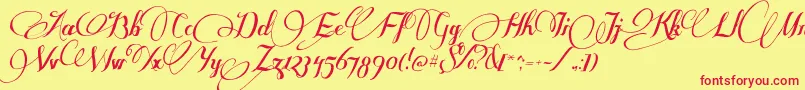 SomeweatzWithSymbols Font – Red Fonts on Yellow Background