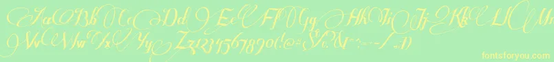 Шрифт SomeweatzWithSymbols – жёлтые шрифты на зелёном фоне