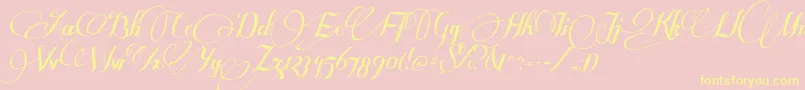 Saiba mais sobre a fonte SomeweatzWithSymbols Fonte SomeweatzWithSymbols – fontes amarelas em um fundo rosa