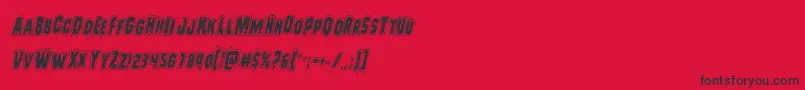 Leatherfaceacadital Font – Black Fonts on Red Background