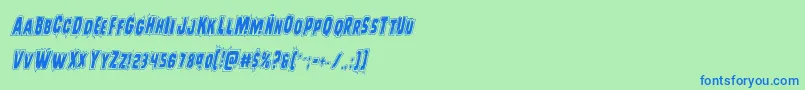 Leatherfaceacadital Font – Blue Fonts on Green Background