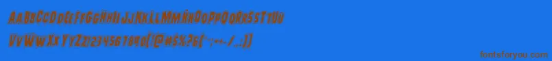 Leatherfaceacadital Font – Brown Fonts on Blue Background