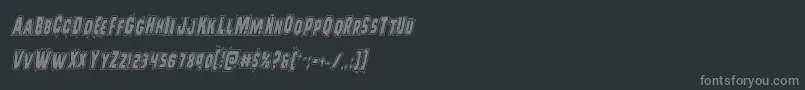 Leatherfaceacadital Font – Gray Fonts on Black Background
