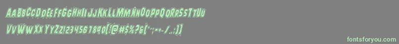 Leatherfaceacadital Font – Green Fonts on Gray Background