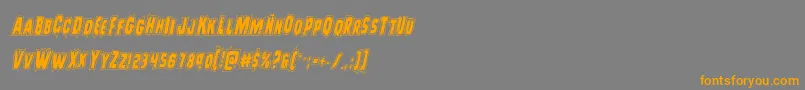 Leatherfaceacadital Font – Orange Fonts on Gray Background
