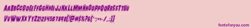 Leatherfaceacadital-Schriftart – Violette Schriften auf rosa Hintergrund