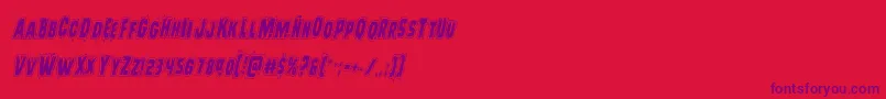 Leatherfaceacadital Font – Purple Fonts on Red Background