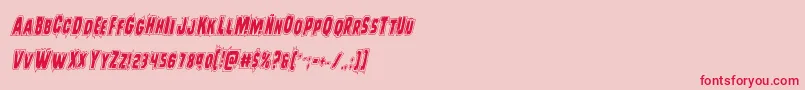 Leatherfaceacadital Font – Red Fonts on Pink Background