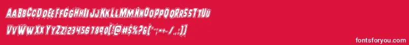 Leatherfaceacadital Font – White Fonts on Red Background