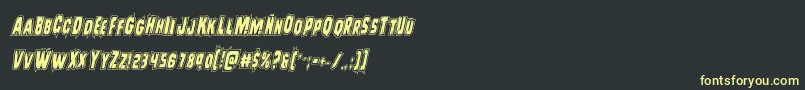 Leatherfaceacadital Font – Yellow Fonts on Black Background