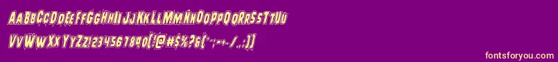 Leatherfaceacadital Font – Yellow Fonts on Purple Background