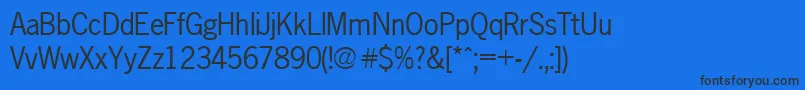 Newsgothic Font – Black Fonts on Blue Background