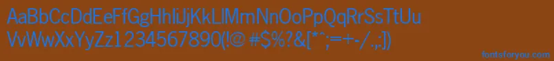 Newsgothic Font – Blue Fonts on Brown Background