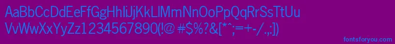 Newsgothic-Schriftart – Blaue Schriften auf violettem Hintergrund