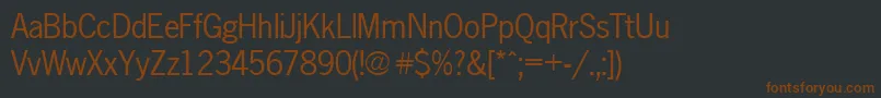 Newsgothic Font – Brown Fonts on Black Background