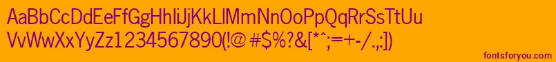 Шрифт Newsgothic – фиолетовые шрифты на оранжевом фоне