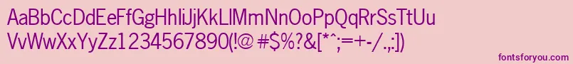 Fonte Newsgothic – fontes roxas em um fundo rosa