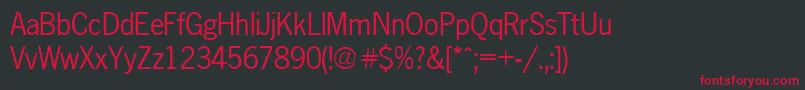 Newsgothic Font – Red Fonts on Black Background
