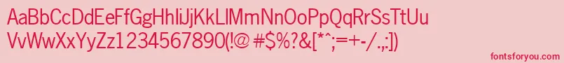 フォントNewsgothic – ピンクの背景に赤い文字
