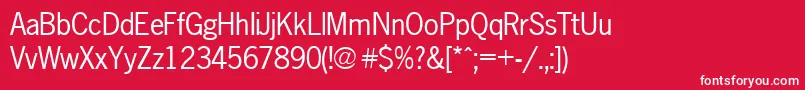 フォントNewsgothic – 赤い背景に白い文字