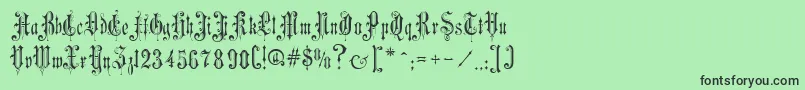 フォントVictorianGothicOne – 緑の背景に黒い文字