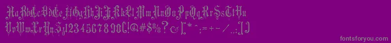 VictorianGothicOne-Schriftart – Graue Schriften auf violettem Hintergrund