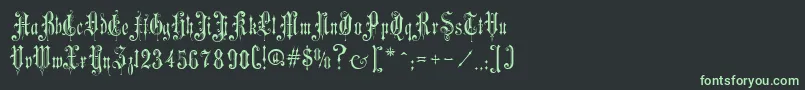 フォントVictorianGothicOne – 黒い背景に緑の文字