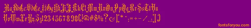 VictorianGothicOne Font – Orange Fonts on Purple Background