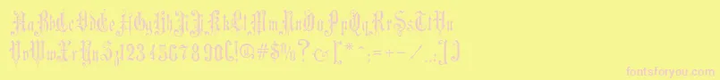 VictorianGothicOne Font – Pink Fonts on Yellow Background