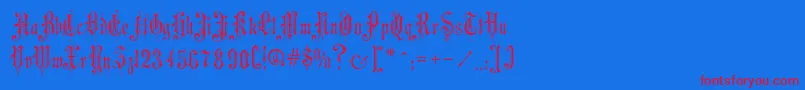 VictorianGothicOne Font – Red Fonts on Blue Background