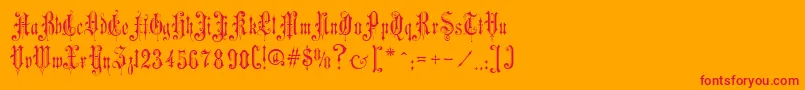 VictorianGothicOne Font – Red Fonts on Orange Background