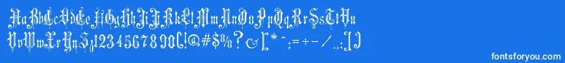 VictorianGothicOne Font – White Fonts on Blue Background