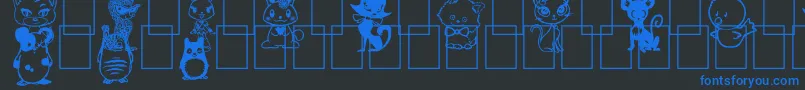 GirlyToons Font – Blue Fonts on Black Background