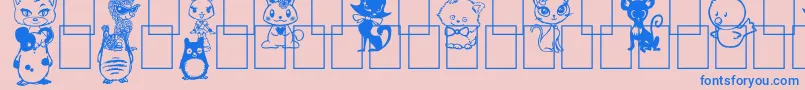 GirlyToons Font – Blue Fonts on Pink Background