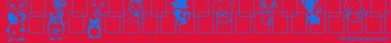GirlyToons Font – Blue Fonts on Red Background