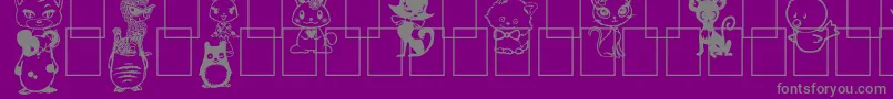 Шрифт GirlyToons – серые шрифты на фиолетовом фоне