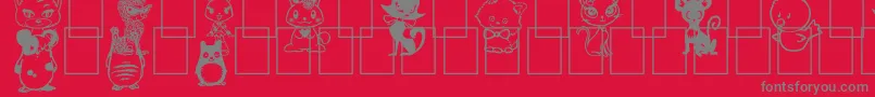 フォントGirlyToons – 赤い背景に灰色の文字