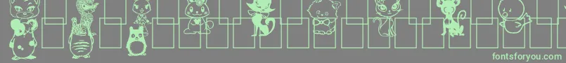 GirlyToons-Schriftart – Grüne Schriften auf grauem Hintergrund
