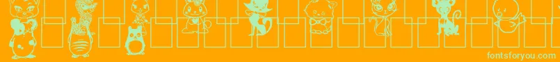 GirlyToons Font – Green Fonts on Orange Background