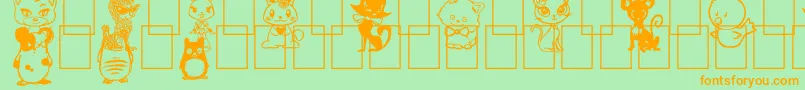 GirlyToons Font – Orange Fonts on Green Background